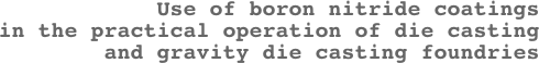 Use of boron nitride coatings